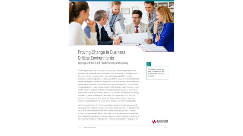 Proving Change in Business Critical Environments
